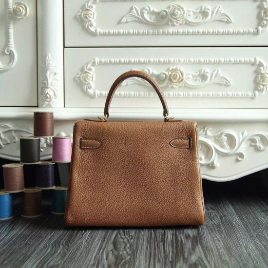 Replica Hermes Kelly Bag 28,32CM  In Brown Clemence Leather