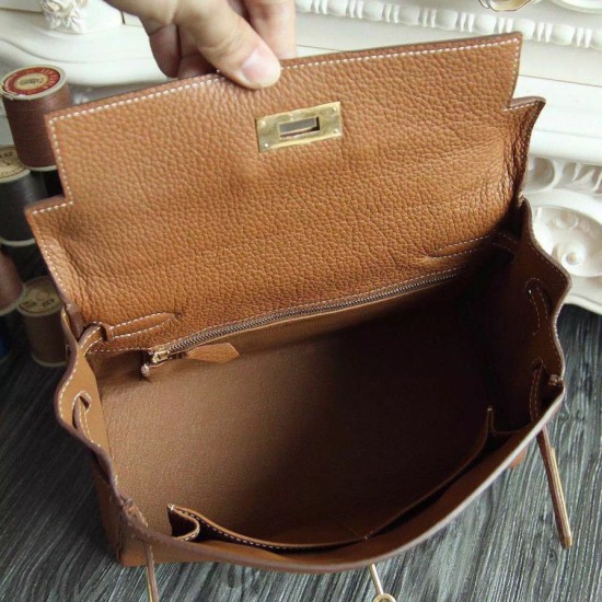 Replica Hermes Kelly Bag 28,32CM  In Brown Clemence Leather