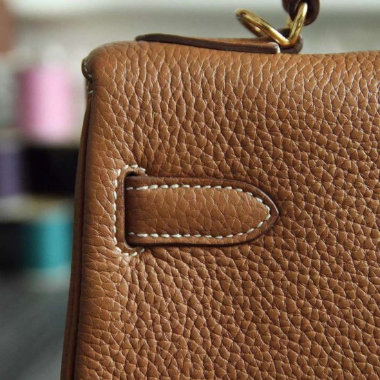 Replica Hermes Kelly Bag 28,32CM  In Brown Clemence Leather