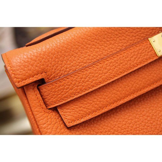 Replica Hermes Kelly Bag 28,32CM  In Orange Clemence Leather