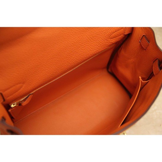Replica Hermes Kelly Bag 28,32CM  In Orange Clemence Leather