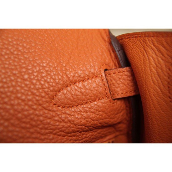 Replica Hermes Kelly Bag 28,32CM  In Orange Clemence Leather