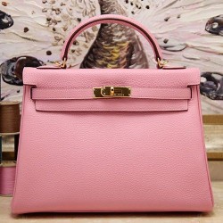 Replica Hermes Kelly Bag 28,32CM In Pink Clemence Leather