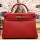 Replica Hermes Kelly Bag In Red Clemence Leather