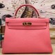 Replica Hermes Kelly Bag In Rose Lipstick Clemence Leather
