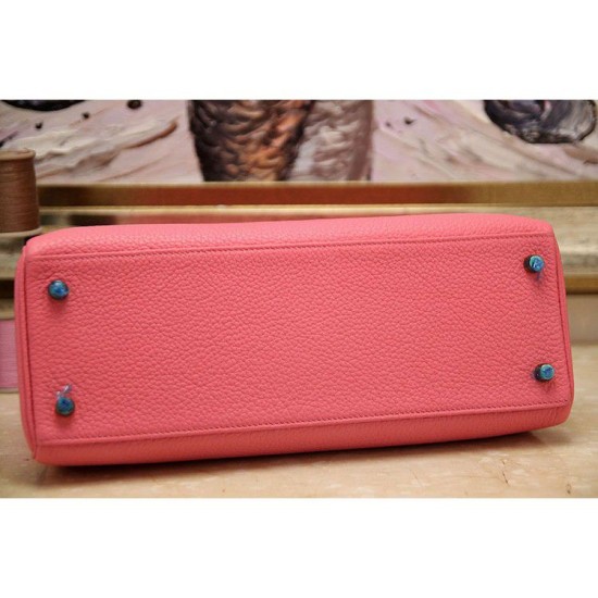 Replica Hermes Kelly Bag In Rose Lipstick Clemence Leather