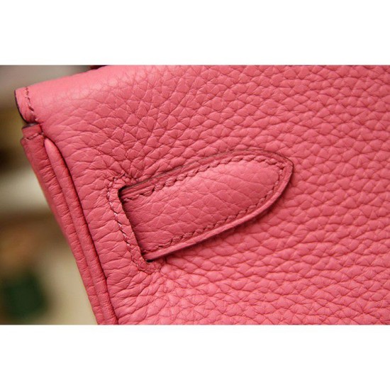 Replica Hermes Kelly Bag In Rose Lipstick Clemence Leather