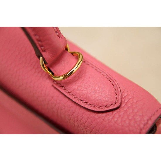 Replica Hermes Kelly Bag In Rose Lipstick Clemence Leather