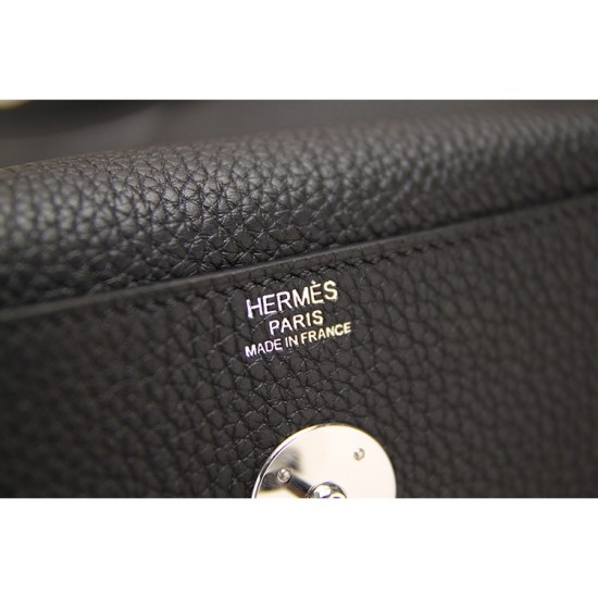 Fake Hermes Lindy 26cm 30cm 34cm Bag In Black Leather Replica