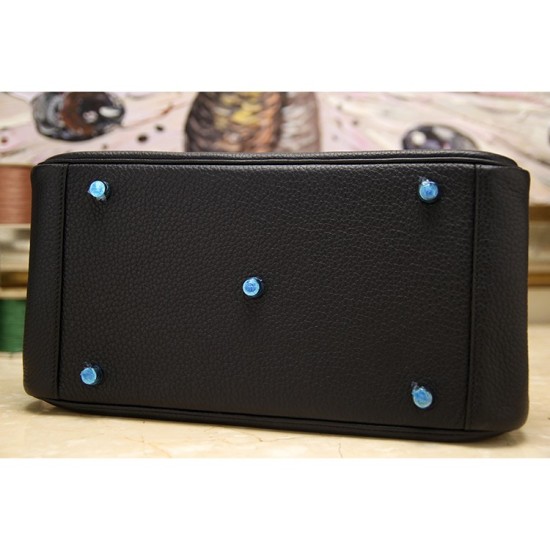 Fake Hermes Lindy 26cm 30cm 34cm Bag In Black Leather Replica