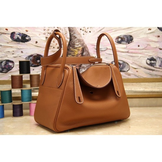 Replica Hermes Lindy 26cm 30cm 34cm Bag In Brown Leather