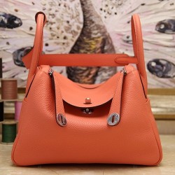 Replica Hermes Lindy 26cm 30cm 34cm Bag In Crevette Leather