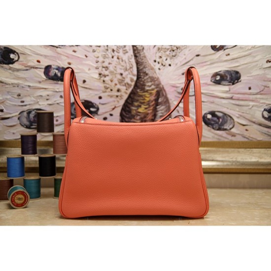 Replica Hermes Lindy 26cm 30cm 34cm Bag In Crevette Leather