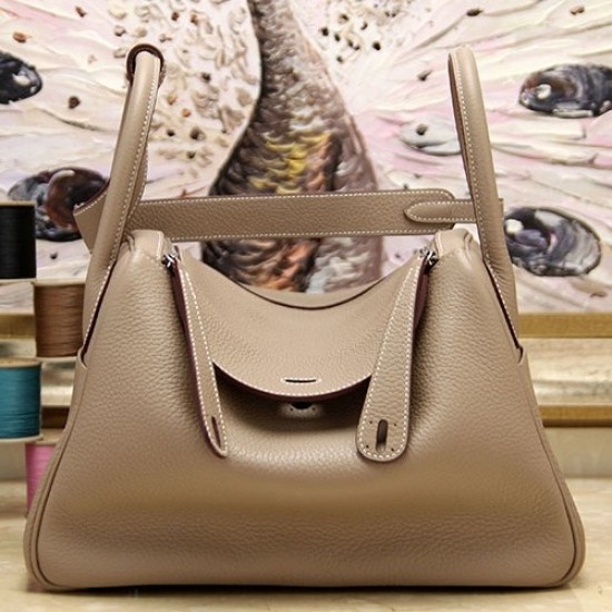 Replica Hermes Lindy 26cm 30cm 34cm Bag In Grey Leather