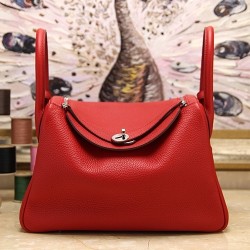 Replica Hermes Lindy 26cm 30cm 34cm Bag In Red Leather