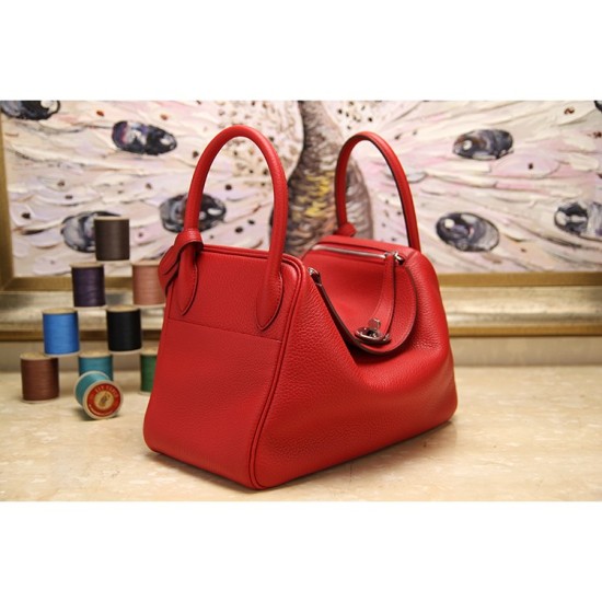 Replica Hermes Lindy 26cm 30cm 34cm Bag In Red Leather