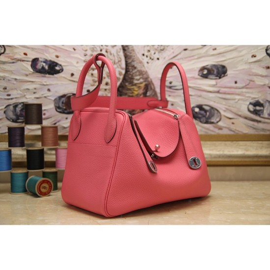 Replica Hermes Lindy 26cm 30cm 34cm Bag In Rose Lipstick Leather Fake Hermes Lindy 26cm 30cm 34cm Bag In Rose Lipstick Leather Replica