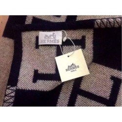Replica Hermes Black Avalon Blanket