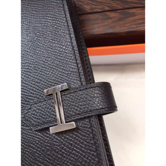 Fake Hermes Bearn Wallet In Black Epsom Leather Replica