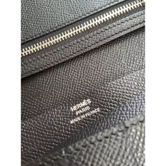 Fake Hermes Bearn Wallet In Black Epsom Leather Replica