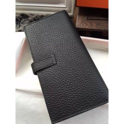 Replica Hermes Bearn Wallet In Black Leather