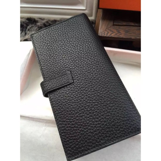 Replica Hermes Bearn Wallet In Black Leather