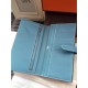 Fake Hermes Bearn Wallet In Blue Jean Epsom Leather Replica