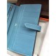 Fake Hermes Bearn Wallet In Blue Jean Epsom Leather Replica