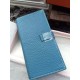 Fake Hermes Bearn Wallet In Blue Jean Leather Replica