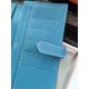 Fake Hermes Bearn Wallet In Blue Jean Leather Replica