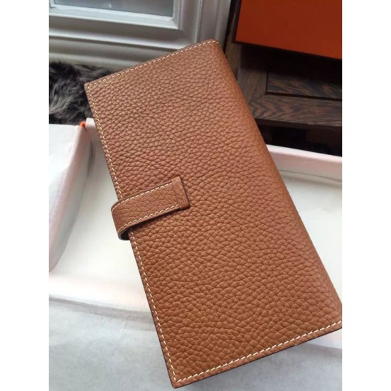 Replica Hermes Bearn Wallet In Brown Leather