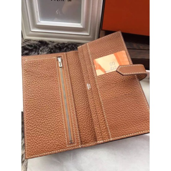 Replica Hermes Bearn Wallet In Brown Leather