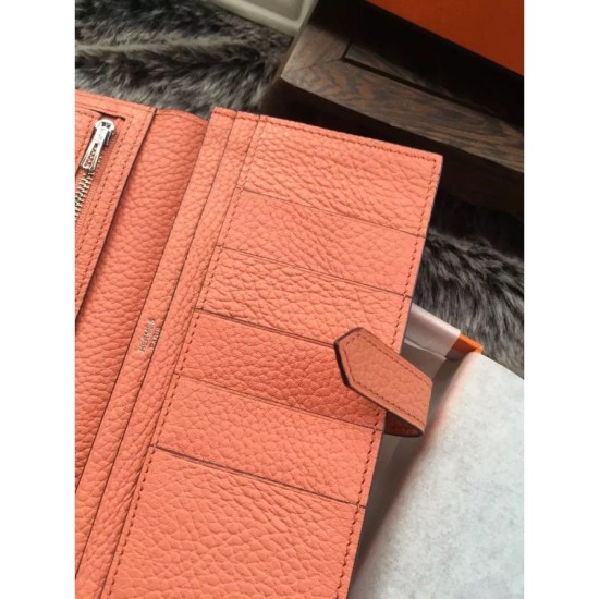 Replica Hermes Bearn Wallet In Crevette Leather