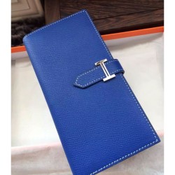 Fake Hermes Bearn Wallet In Electric Blue Epsom Leather Replica