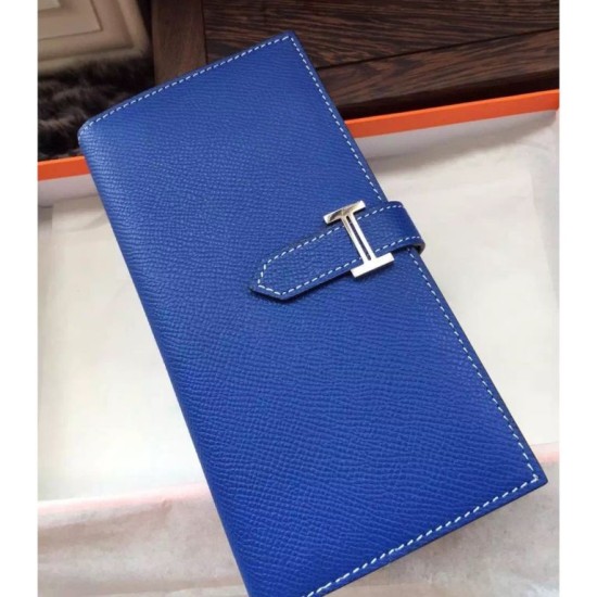 Fake Hermes Bearn Wallet In Electric Blue Epsom Leather Replica