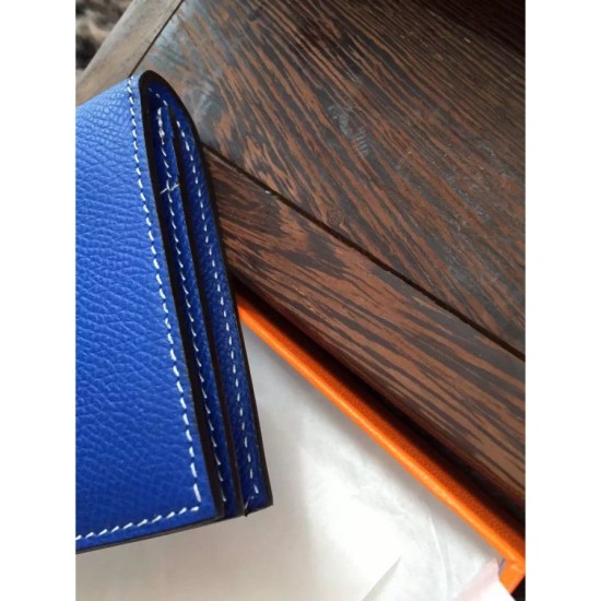 Fake Hermes Bearn Wallet In Electric Blue Epsom Leather Replica