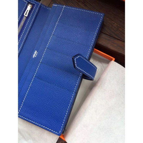 Fake Hermes Bearn Wallet In Electric Blue Epsom Leather Replica