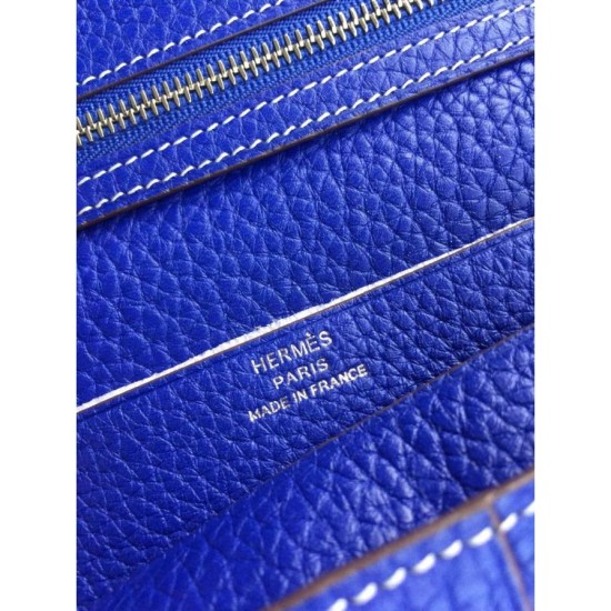 Fake Hermes Bearn Wallet In Electric Blue Leather Replica