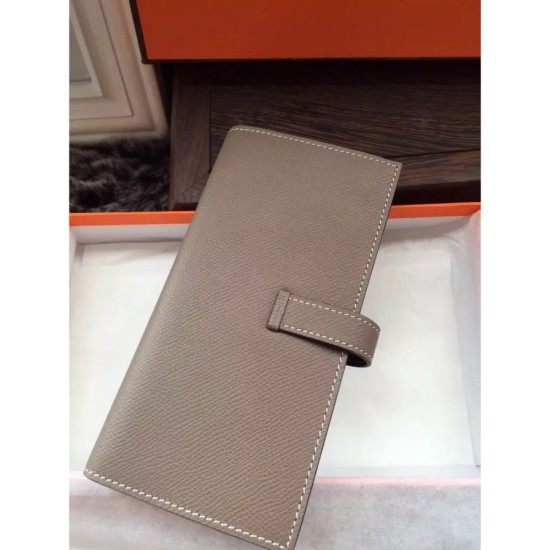 Replica Hermes Bearn Wallet In Etain Epsom Leather