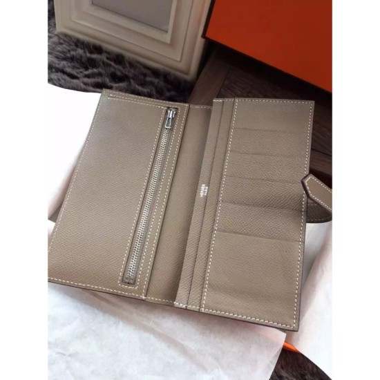 Replica Hermes Bearn Wallet In Etain Epsom Leather