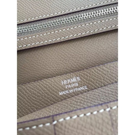 Replica Hermes Bearn Wallet In Etain Epsom Leather