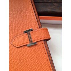 Replica Hermes Bearn Wallet In Orange Epsom Leather