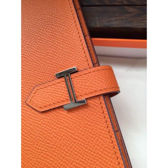 Replica Hermes Bearn Wallet In Orange Epsom Leather