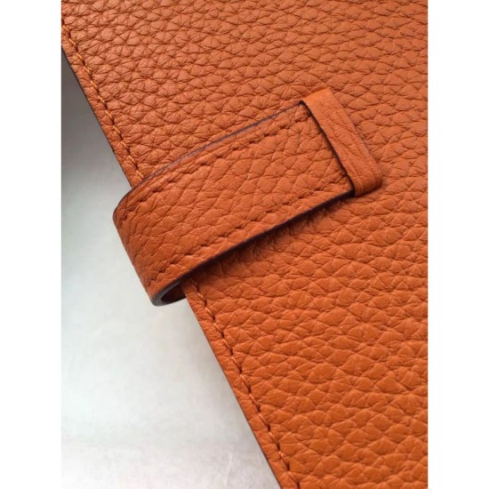 Replica Hermes Bearn Wallet In Orange Leather