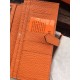 Replica Hermes Bearn Wallet In Orange Leather