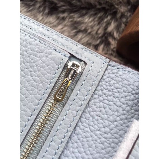 Fake Hermes Bearn Wallet In Pale Blue Leather Replica