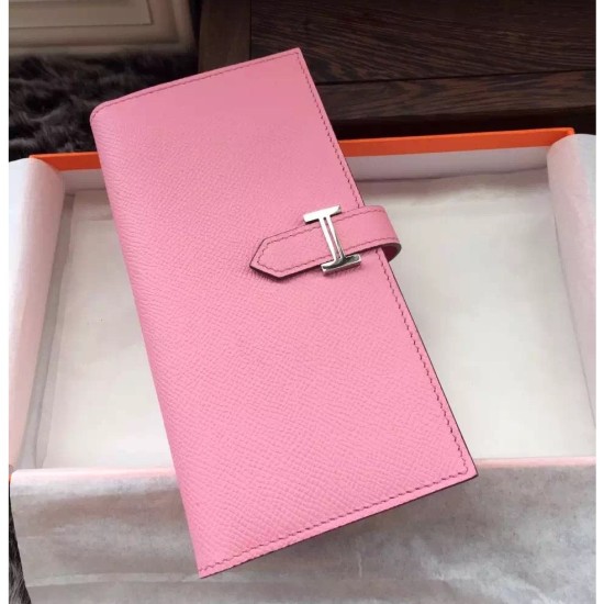 Replica Hermes Bearn Wallet In Pink Epsom Leather