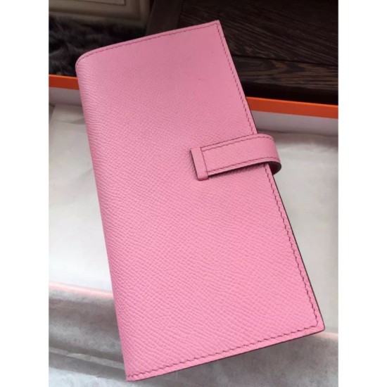 Replica Hermes Bearn Wallet In Pink Epsom Leather