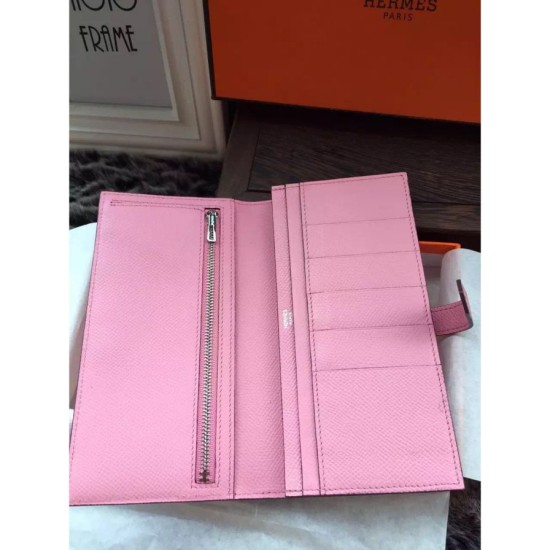 Replica Hermes Bearn Wallet In Pink Epsom Leather