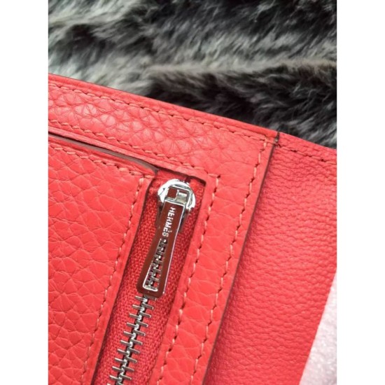 Replica Hermes Bearn Wallet In Rose Jaipur Leather
